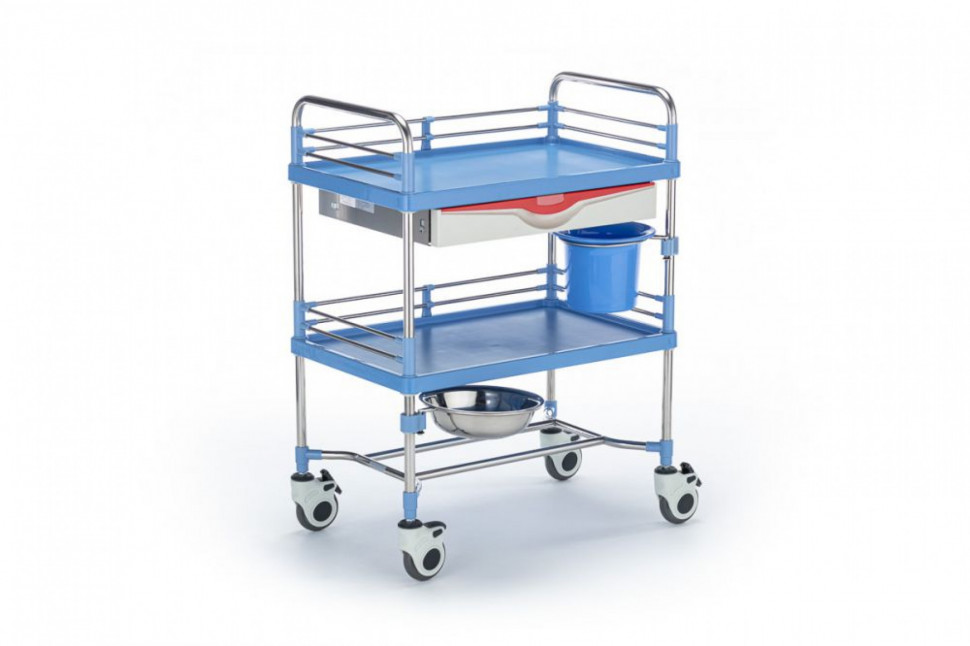 Столик-тележка инструментальный "Медицинофф" F-17(b)